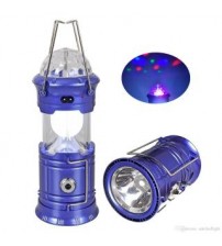 Solar Lantern with Disco Lights and Torch, Solar Lamp, 3 in 1 Recharging Camping Lights, Solar LED Lamp, Blue Color
